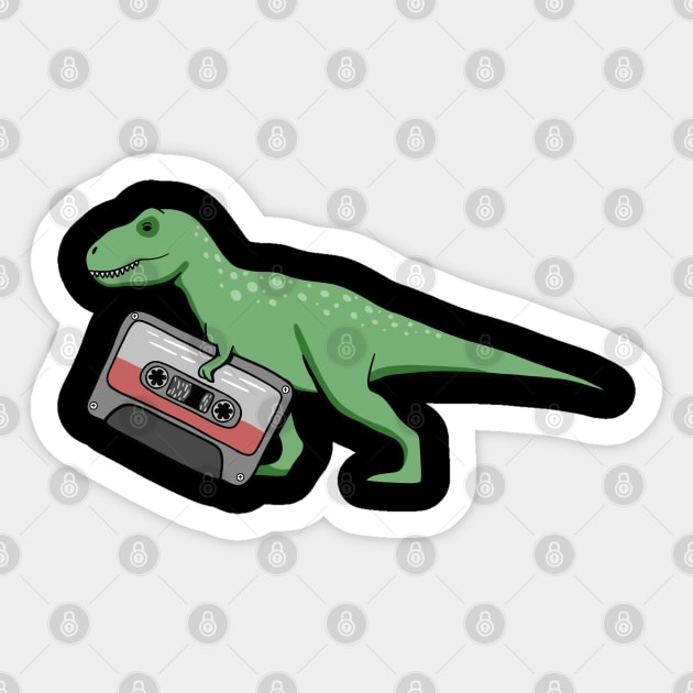Dinosaur With Vintage Tape Sticker by isstgeschichte